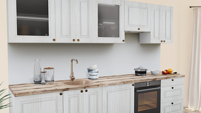 Кухня на заказ Вяз беленный